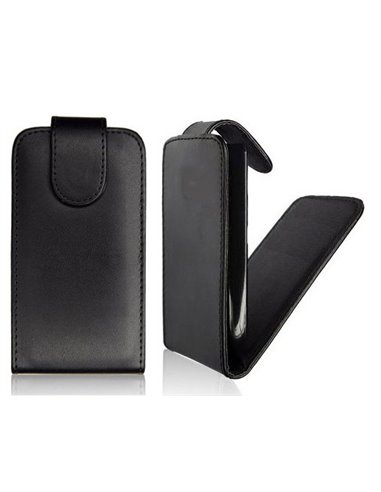 CUSTODIA VERTICALE FLIP PELLE per ALCATEL ONE TOUCH 983, OT-983 COLORE NERO