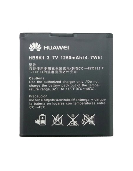 BATTERIA ORIGINALE HUAWEI HB5K1 per ASCEND Y200, ASCEND Y201 PRO, SONIC U8650 1250mAh LI-ION BULK SEGUE COMPATIBILITA'..