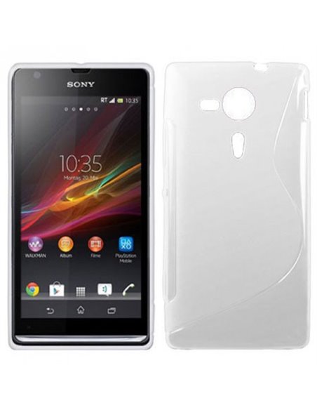 CUSTODIA GEL TPU SILICONE DOUBLE per SONY XPERIA SP HSPA C5302, LTE C5306, LTE C5303, M35H COLORE BIANCO