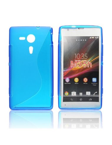 CUSTODIA GEL TPU SILICONE DOUBLE per SONY XPERIA SP HSPA C5302, LTE C5306, LTE C5303, M35H COLORE BLU