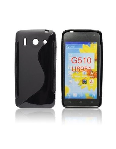 CUSTODIA GEL TPU SILICONE DOUBLE per HUAWEI ASCEND G510, U8951 DAYTONA COLORE NERO