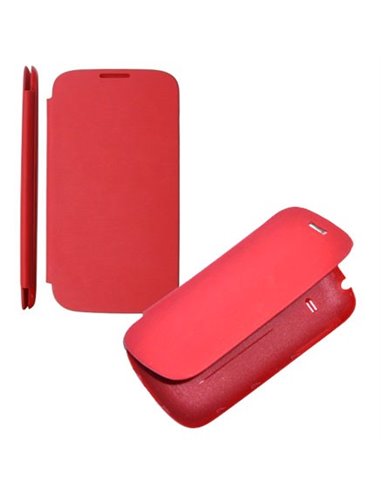 CUSTODIA ORIZZONTALE FLIP COVER per SAMSUNG S6500 GALAXY MINI 2 COLORE ROSSO