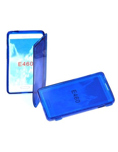 CUSTODIA GEL TPU SILICONE FLIP BOOK per LG OPTIMUS L5 II, E460 COLORE BLU