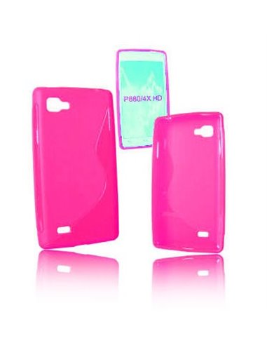 CUSTODIA GEL TPU SILICONE DOUBLE per LG P880 OPTIMUS 4X HD COLORE ROSA