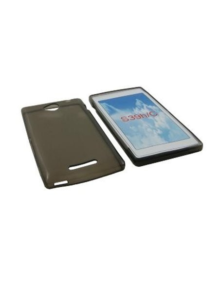 CUSTODIA GEL TPU SILICONE per SONY XPERIA C, C2305, S39H COLORE NERO