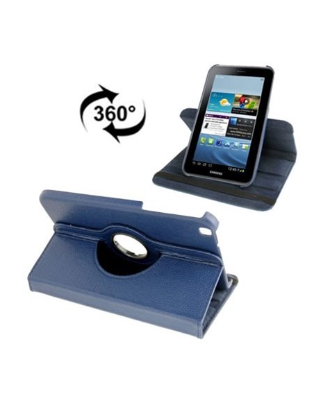 CUSTODIA BOOK PELLE GIREVOLE per SAMSUNG GALAXY TAB 3 8' POLLICI, SM-T310, SM-T311, SM-T315 COLORE BLU