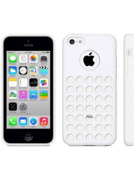 CUSTODIA GEL TPU SILICONE CON FORI per APPLE IPHONE 5c COLORE BIANCO