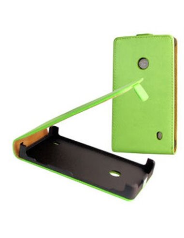 CUSTODIA FLIP SLIM VERTICALE PELLE per NOKIA LUMIA 520, LUMIA 525 COLORE VERDE