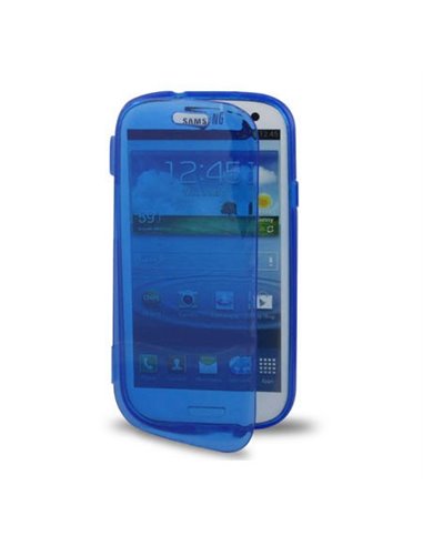 CUSTODIA GEL TPU SILICONE FLIP BOOK per SAMSUNG I8260 GALAXY CORE, I8262 COLORE BLU