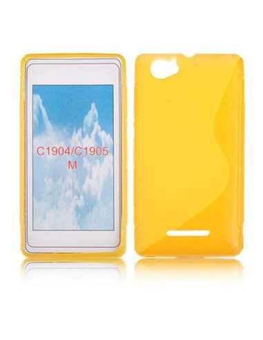 CUSTODIA GEL TPU SILICONE DOUBLE per SONY XPERIA M, C1904, C1905, C2004, C2005 COLORE GIALLO