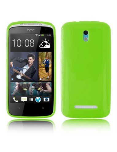 CUSTODIA GEL TPU SILICONE LUCIDA per HTC DESIRE 500 COLORE VERDE