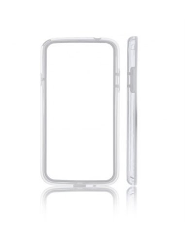 CUSTODIA BUMPER GEL TPU SILICONE SEMI-RIGIDO per LG OPTIMUS L7 II DUAL, P715 COLORE BIANCO-TRASPARENTE-BIANCO