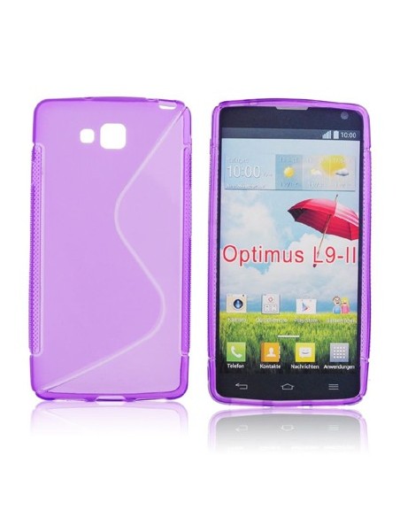 CUSTODIA GEL TPU SILICONE DOUBLE per LG OPTIMUS L9 II, D605 COLORE VIOLA