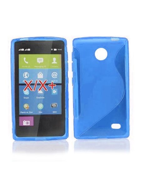 CUSTODIA GEL TPU SILICONE DOUBLE per NOKIA X, X+ COLORE BLU