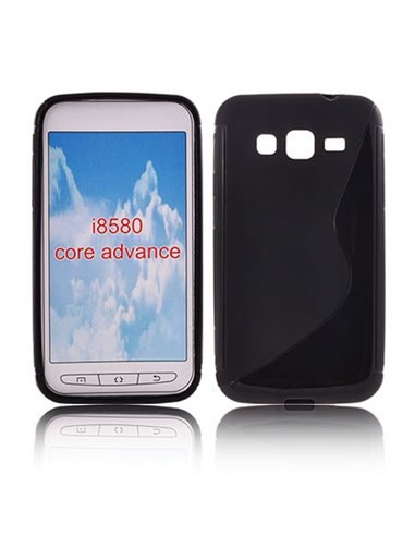 CUSTODIA GEL TPU SILICONE DOUBLE per SAMSUNG I8580 GALAXY CORE ADVANCE COLORE NERO