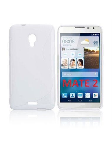 CUSTODIA GEL TPU SILICONE DOUBLE per HUAWEI ASCEND MATE 2 4G COLORE BIANCO