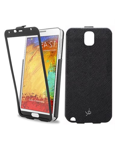 CUSTODIA FLIP VERTICALE ULTRA SLIM per SAMSUNG N9000 GALAXY NOTE 3 CON FINESTRA GRANDE COLORE NERO DOLCE VITA BLISTER