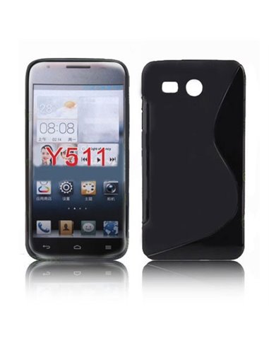 CUSTODIA GEL TPU SILICONE DOUBLE per HUAWEI ASCEND Y511 COLORE NERO