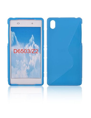 CUSTODIA GEL TPU SILICONE DOUBLE per SONY XPERIA Z2 COLORE AZZURRO