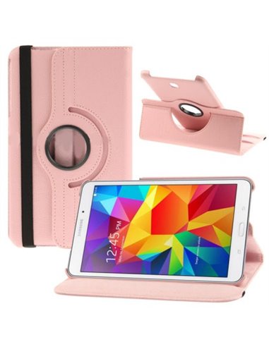 CUSTODIA BOOK GIREVOLE per SAMSUNG T330 GALAXY TAB 4 8.0' POLLICI CON STAND E CHIUSURA ELASTICO COLORE ROSA