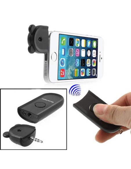 TELECOMANDO WIRELESS AUTOSCATTO FOTOCAMERA PER APPLE IPHONE 5, 5S, 5C COLORE NERO SEGUE COMPATIBILITA'...