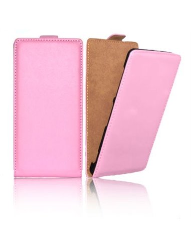 CUSTODIA FLIP VERTICALE SLIM PELLE per NOKIA X, X+ COLORE ROSA