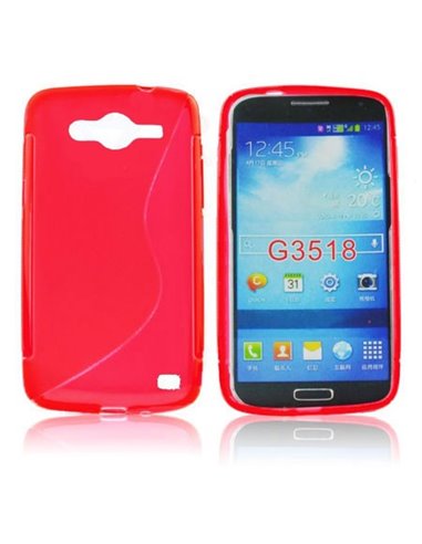 CUSTODIA GEL TPU SILICONE DOUBLE per SAMSUNG G386 GALAXY CORE LTE, G3518 COLORE ROSSO