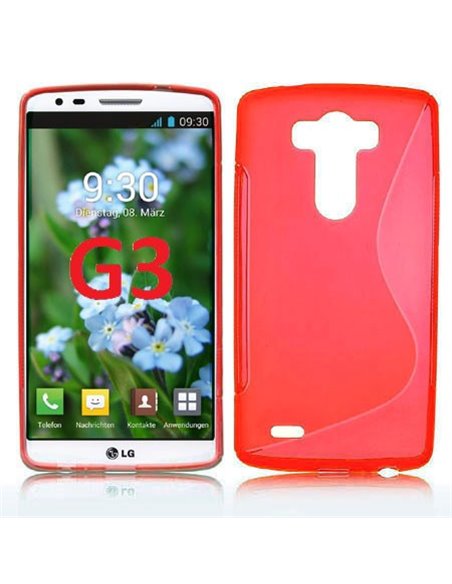 CUSTODIA GEL TPU SILICONE DOUBLE per LG G3 D850, D855, LS990 COLORE ROSSO