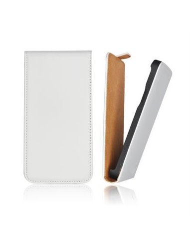 CUSTODIA FLIP VERTICALE SLIM PELLE per NOKIA LUMIA 630 COLORE BIANCO