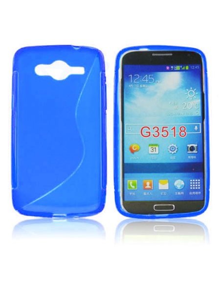 CUSTODIA GEL TPU SILICONE DOUBLE per SAMSUNG G386 GALAXY CORE LTE, G3518 COLORE BLU