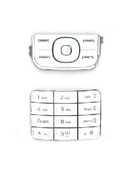 TASTIERA NUMERICA + SUPERIORE per NOKIA 5300 COLORE SILVER