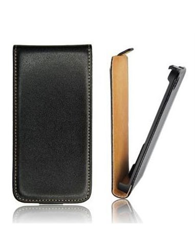 CUSTODIA FLIP VERTICALE SLIM PELLE per APPLE IPHONE 6, IPHONE 6S 4.7' POLLICI COLORE NERO