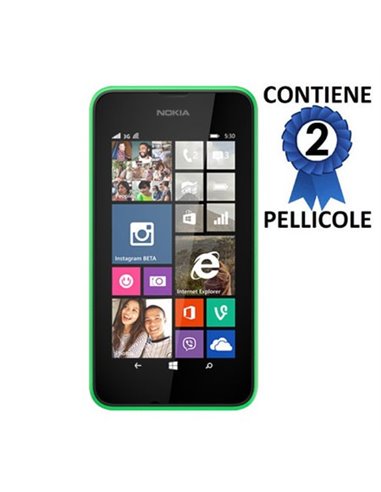 PELLICOLA PROTEGGI DISPLAY per NOKIA LUMIA 530 CONFEZIONE 2 PEZZI