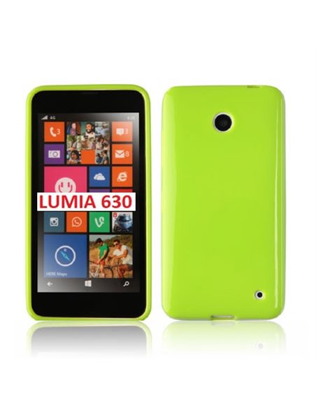 CUSTODIA GEL TPU SILICONE LUCIDA per NOKIA LUMIA 630 COLORE VERDE