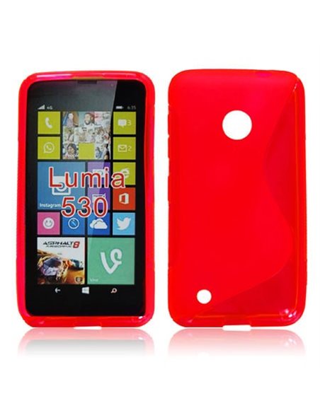 CUSTODIA GEL TPU SILICONE DOUBLE per NOKIA LUMIA 530 COLORE ROSSO