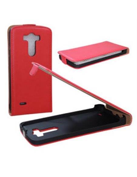 CUSTODIA SLIM VERTICALE FLIP PELLE per LG G3 D850, D855, LS990 COLORE ROSSO