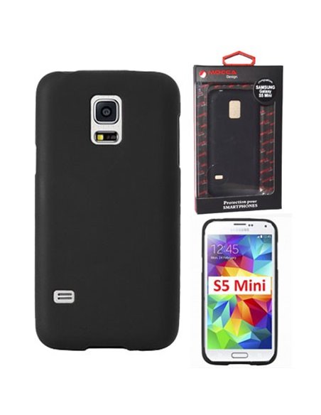 CUSTODIA GEL TPU SILICONE per SAMSUNG G800 GALAXY S5 MINI COLORE NERO ALTA QUALITA' MOCCA BLISTER