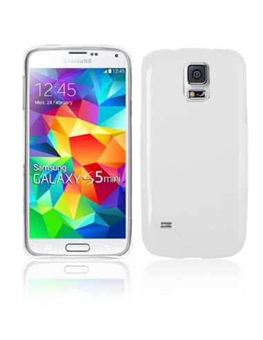 CUSTODIA GEL TPU SILICONE LUCIDA per SAMSUNG G800 GALAXY S5 MINI COLORE BIANCO