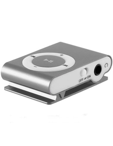 MINI LETTORE MP3 CON CLIP, SLOT MICRO SD E USCITA MINI USB COLORE SILVER