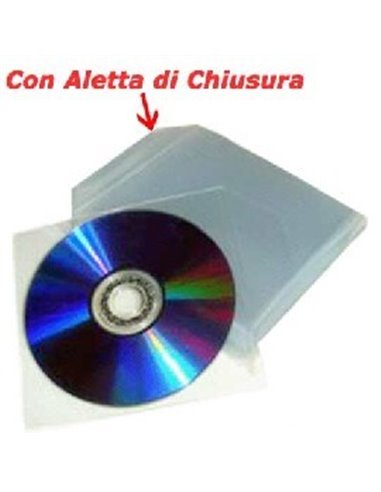 BUSTINE CON ALETTA PER CD/DVD CONFEZIONE DA 100 PZ