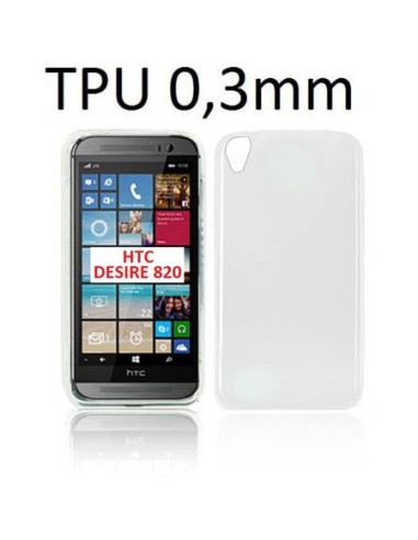 CUSTODIA GEL TPU SILICONE ULTRA SLIM 0,3mm per HTC DESIRE 820 COLORE BIANCO TRASPARENTE